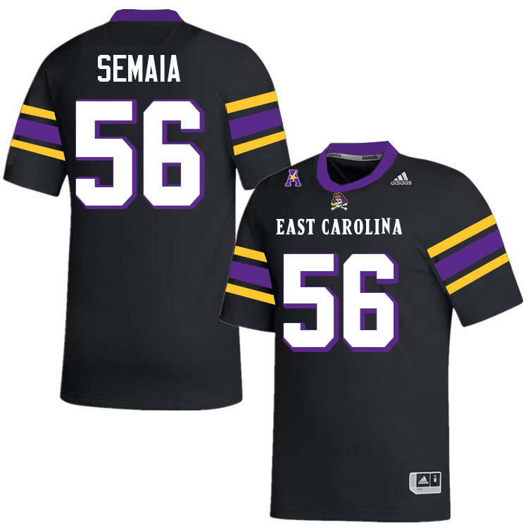 #56 Leivi Semaia East Carolina Pirates College Football Jersey Stitched-Black #56 Leivi Semaia East Carolina Pirates College Football Jersey Stitched-Black